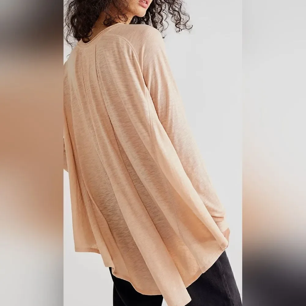 FREE PEOPLE new ARIA top COTTON BLEND in Misty Mink XS NEW
